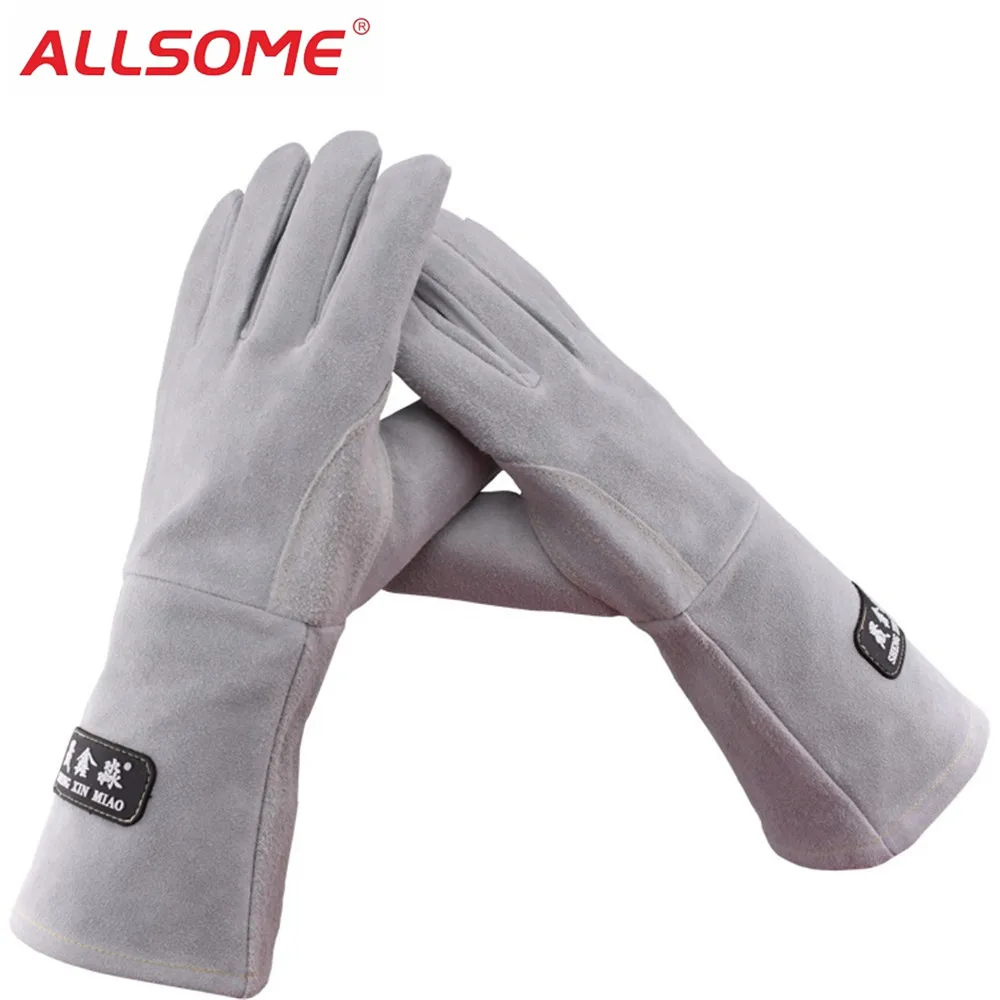 ALLSOEM Cowhide Leather Welding Gloves Gardening Welding Wood Stove Work Gloves Heat Resistant
ALLSOEM Cowhide Leather Welding Gloves Gardening Welding Wood Stove Work Gloves Heat Resistant