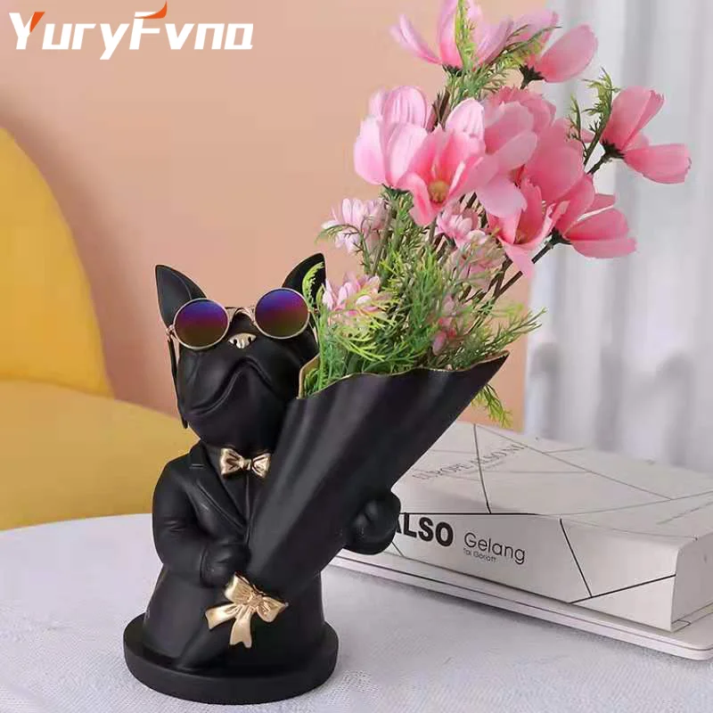 YuryFvna 23CM Modern Resin Bouquet French Bulldog Dog Statue Vase Flower Arrangement Artist Home Decoration Gift
YuryFvna 23CM Modern Resin Bouquet French Bulldog Dog Statue Vase Flower Arrangement Artist Home Decoration Gift