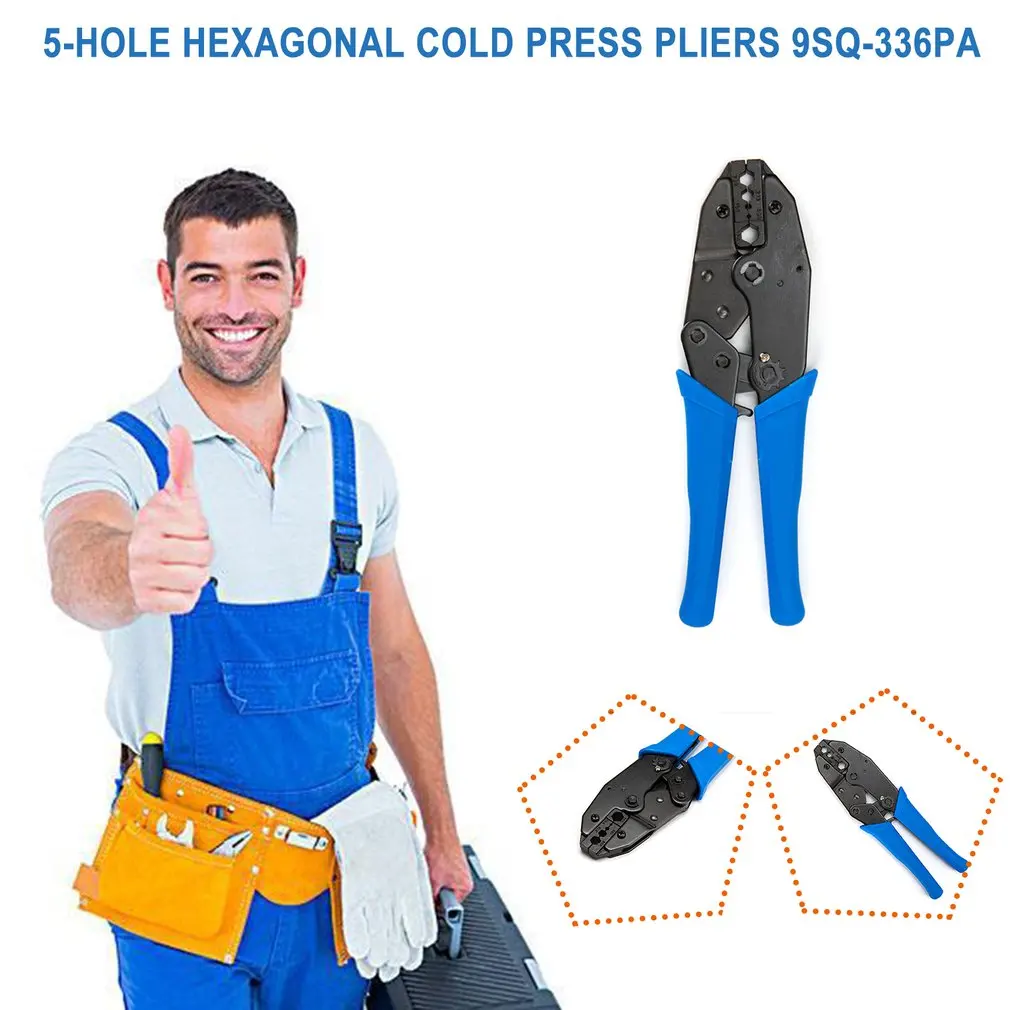Professional Coaxial Cable Ratchet Terminal Clamp BNC Audio Line 5 Hole Hexagonal Press Tong Clamp Cutting Crimper Tool
Professional Coaxial Cable Ratchet Terminal Clamp BNC Audio Line 5 Hole Hexagonal Press Tong Clamp Cutting Crimper Tool