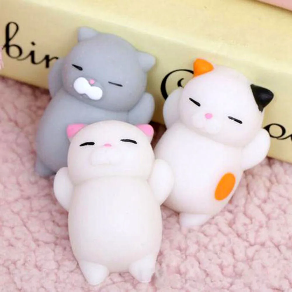 Kawaii Cat антистрессовые игрушки Канцелярия Slime прекрасный пищащая игрушка Хлюпать