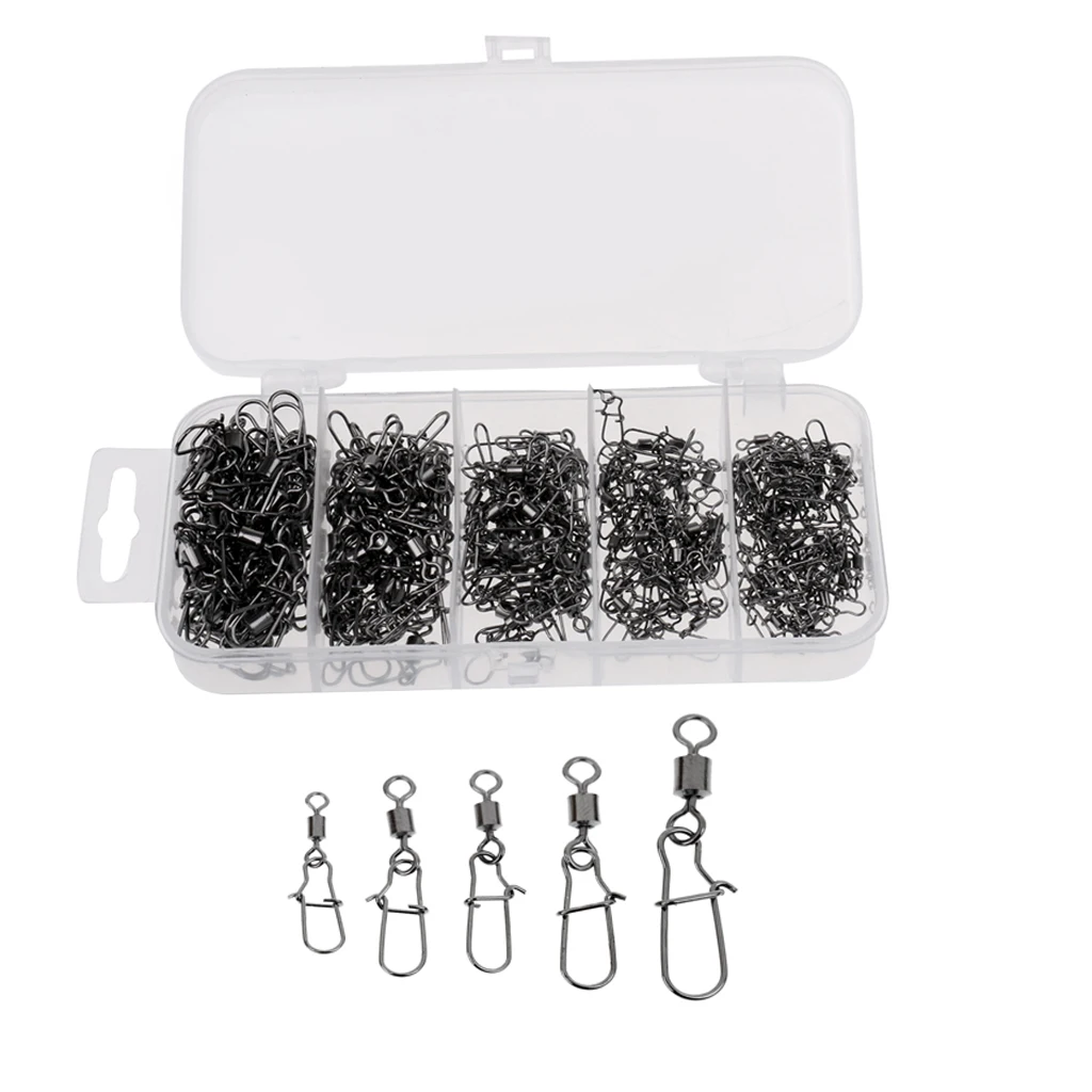 210Pcs/Box Ball Bearing Fishing Swivels Lock Snaps Connector 2# 4# 6# 8# 10# Fishing Accessories
210Pcs/Box Ball Bearing Fishing Swivels Lock Snaps Connector 2# 4# 6# 8# 10# Fishing Accessories