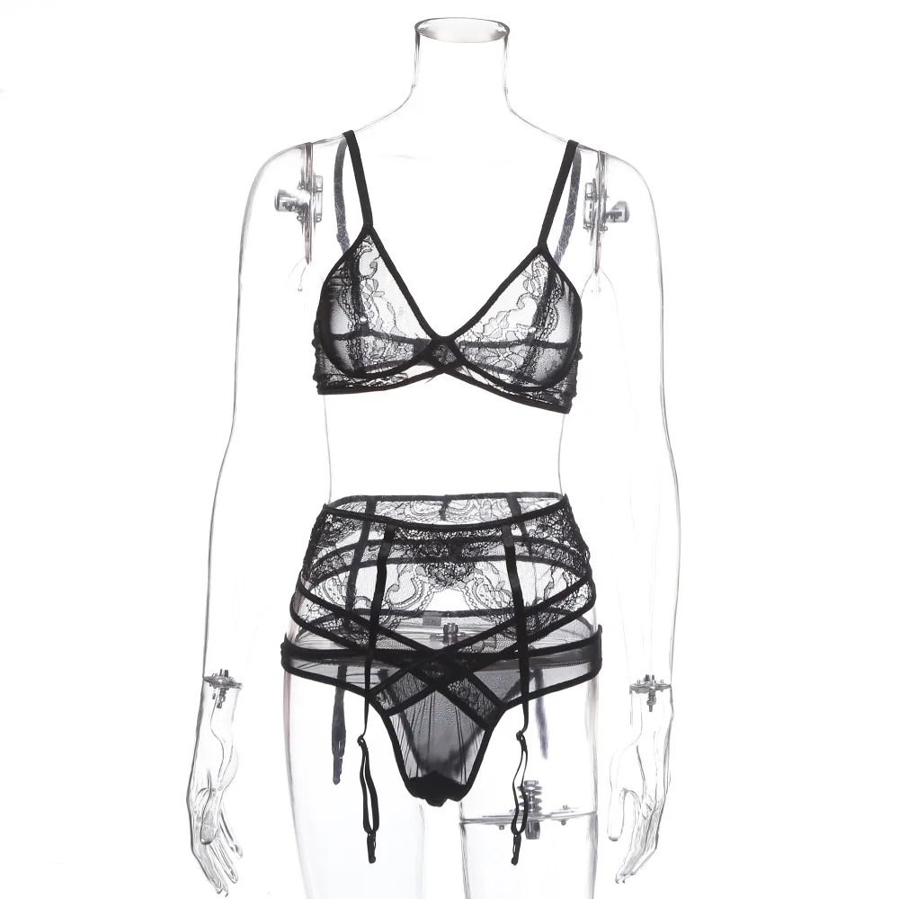 Lingerie 3 Pieces Underwear Set Women See Through Black Top Briefs Thong with Garter Belt Transparet Exotic Babydoll Intimates
Lingerie 3 Pieces Underwear Set Women See Through Black Top Briefs Thong with Garter Belt Transparet Exotic Babydoll Intimates