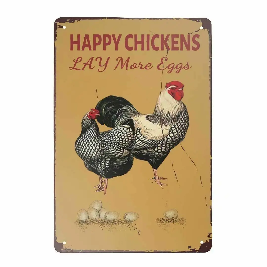 Retro Happy Chicken Lay More Eggs Metal Tin Sign Signage Decoration Country Farmhouse Farm Chicken Coop Shop Wall Poster 20*30CM
Retro Happy Chicken Lay More Eggs Metal Tin Sign Signage Decoration Country Farmhouse Farm Chicken Coop Shop Wall Poster 20*30CM