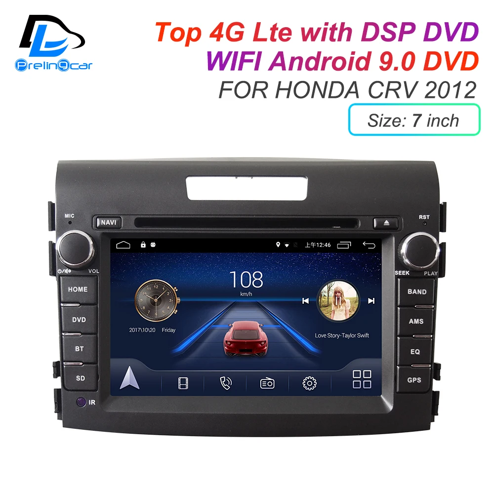 Мультимедийный DVD плеер Android 9 0 DSP 4G Lte для Honda CRV 2008 2009 2012 лет подголовник монитор