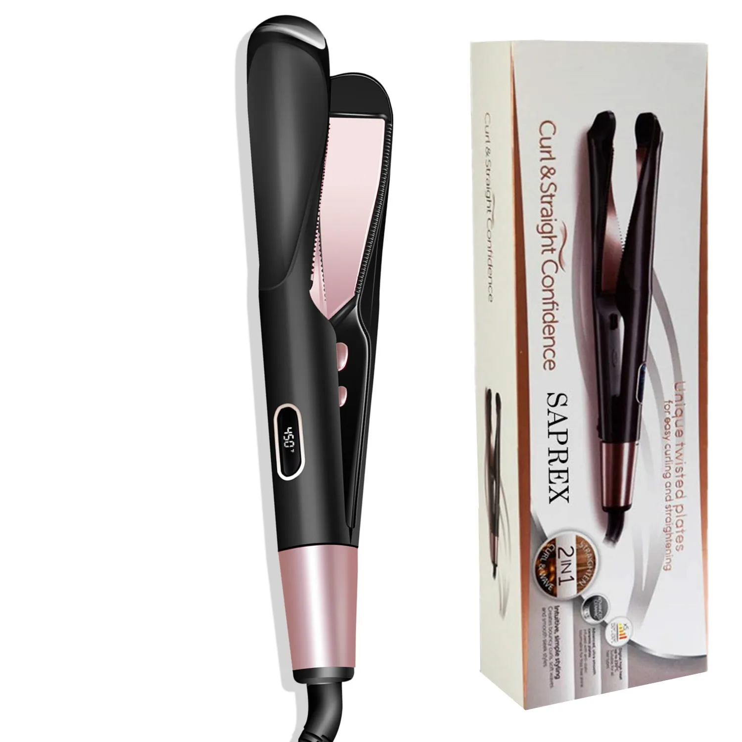 2 in 1 Flat Iron Twist Curling & Straightener Irons Styling 1 Inch Tourmaline Ceramic LCD Digital Heat Flat Irons 210-450
2 in 1 Flat Iron Twist Curling & Straightener Irons Styling 1 Inch Tourmaline Ceramic LCD Digital Heat Flat Irons 210-450