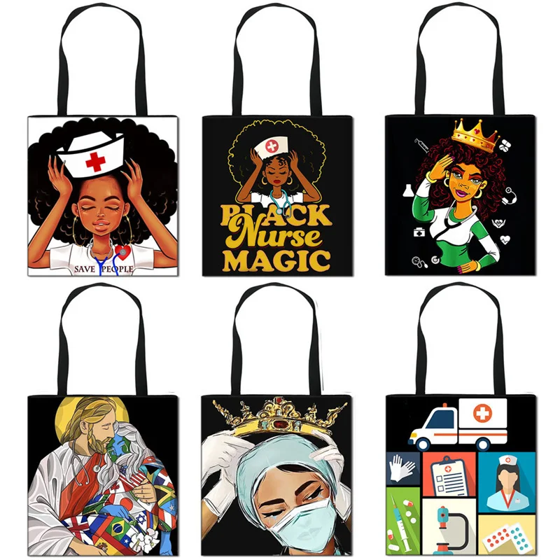 Black Nurse Angel Fashion Lady Black Print Women Shopping Canvas Bag Female Girl Tote Eco 90s Style Simple Shopper Shoulder Bags
Black Nurse Angel Fashion Lady Black Print Women Shopping Canvas Bag Female Girl Tote Eco 90s Style Simple Shopper Shoulder Bags
