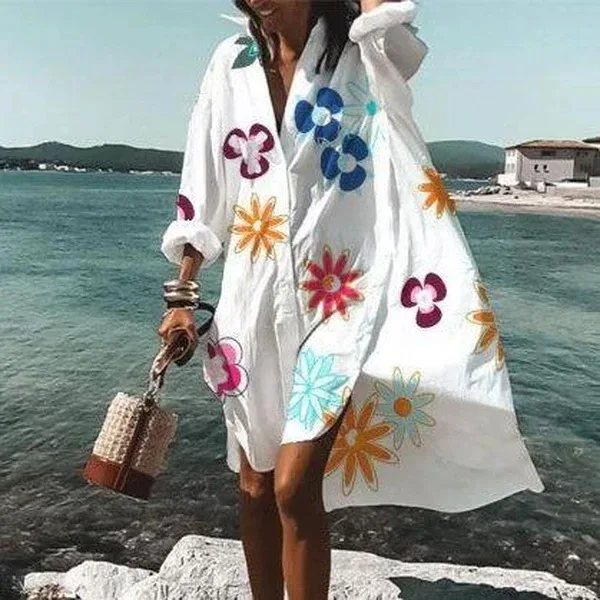 WEPBEL Dress Women's Casual Long Sleeve V-neck Slit Irregular Dress Summer Fashion Printed Loose Beach Dress
WEPBEL Dress Women's Casual Long Sleeve V-neck Slit Irregular Dress Summer Fashion Printed Loose Beach Dress