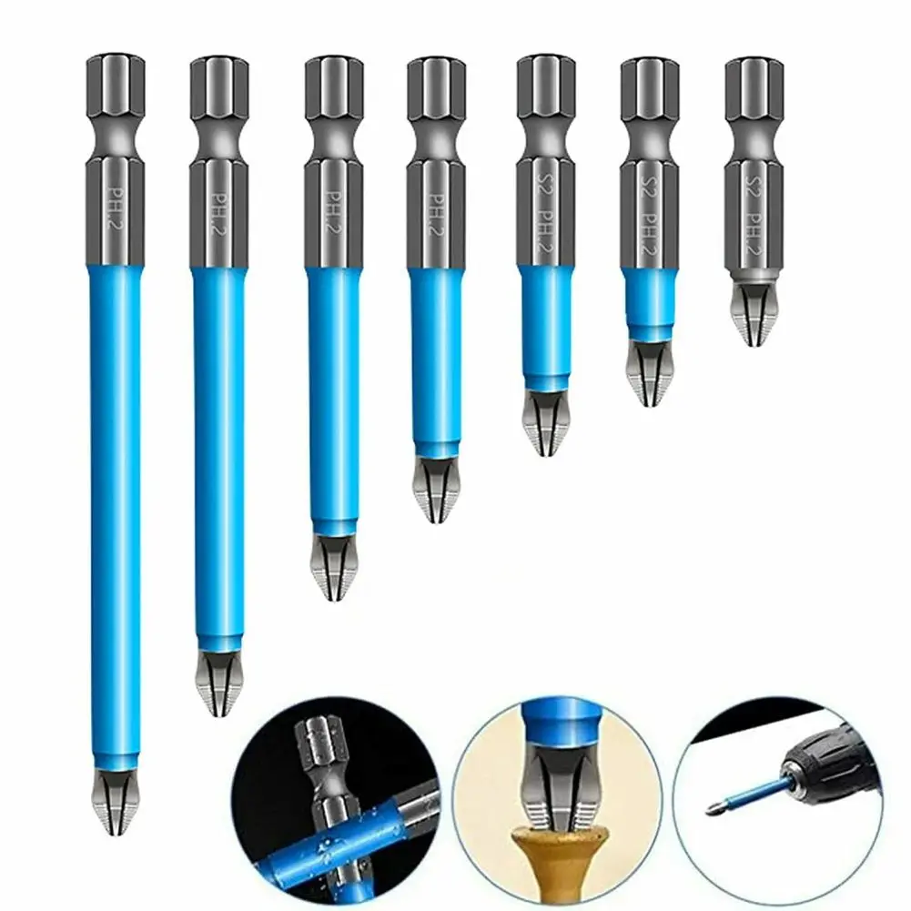 1/7Pack 25~150mm Universal 1/4" Shank Long Magnetic Anti-Slip Cross Head Quick-Released Screwdriver Extension Drill Bit
1/7Pack 25~150mm Universal 1/4" Shank Long Magnetic Anti-Slip Cross Head Quick-Released Screwdriver Extension Drill Bit