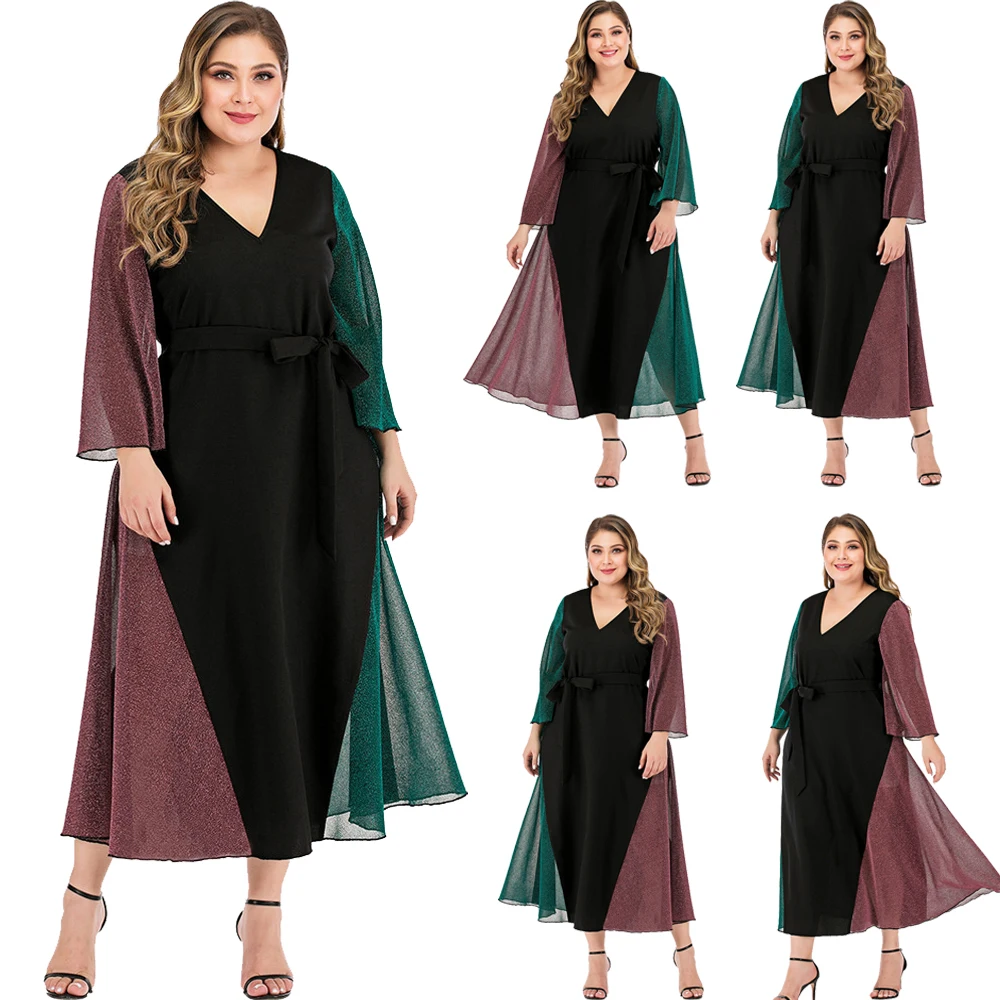 Abaya Muslim Women V-neck Loose Casual Long Dress Arab Patchwork Maxi Robe Islamic Clothing Ramadan Middle East Kaftan Fashion
Abaya Muslim Women V-neck Loose Casual Long Dress Arab Patchwork Maxi Robe Islamic Clothing Ramadan Middle East Kaftan Fashion