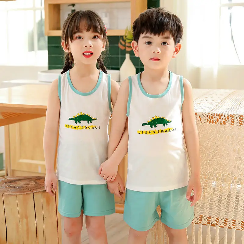 New Pyjamas Kids Cartoon Summer Pijamas Infantil Baby Girls Sleeveless Vest +Shorts Clothing Set Boys Cotton Children Homewear
New Pyjamas Kids Cartoon Summer Pijamas Infantil Baby Girls Sleeveless Vest +Shorts Clothing Set Boys Cotton Children Homewear