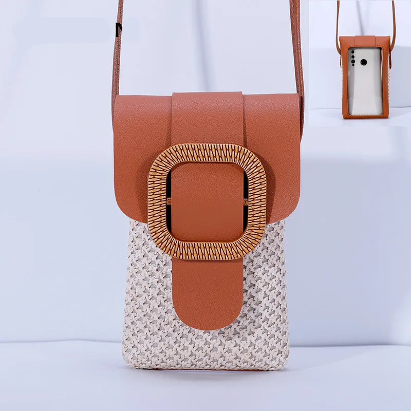 Straw Woven Small Touch Screen Phone Bag Handmade Rushwork Ladies Shoulder Crossbody Messenger Bags Weaving Female Mini Purse
Straw Woven Small Touch Screen Phone Bag Handmade Rushwork Ladies Shoulder Crossbody Messenger Bags Weaving Female Mini Purse