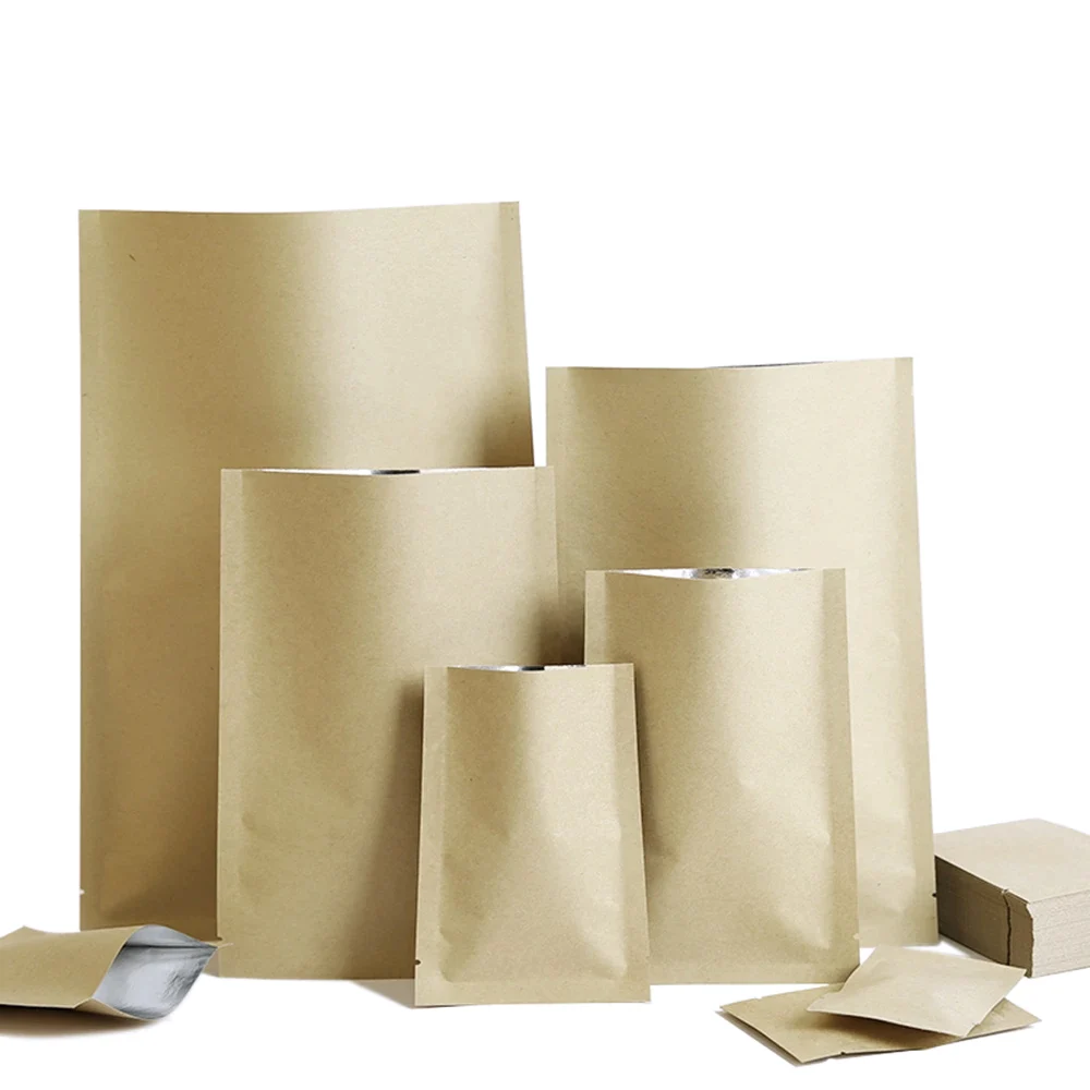 1000Pcs Heat Vacuum Seal Tear Notch Open Top Food Snack Gift Candy Cookies Packaging Pouches Brown Kraft Paper Aluminum Foil Bag
1000Pcs Heat Vacuum Seal Tear Notch Open Top Food Snack Gift Candy Cookies Packaging Pouches Brown Kraft Paper Aluminum Foil Bag