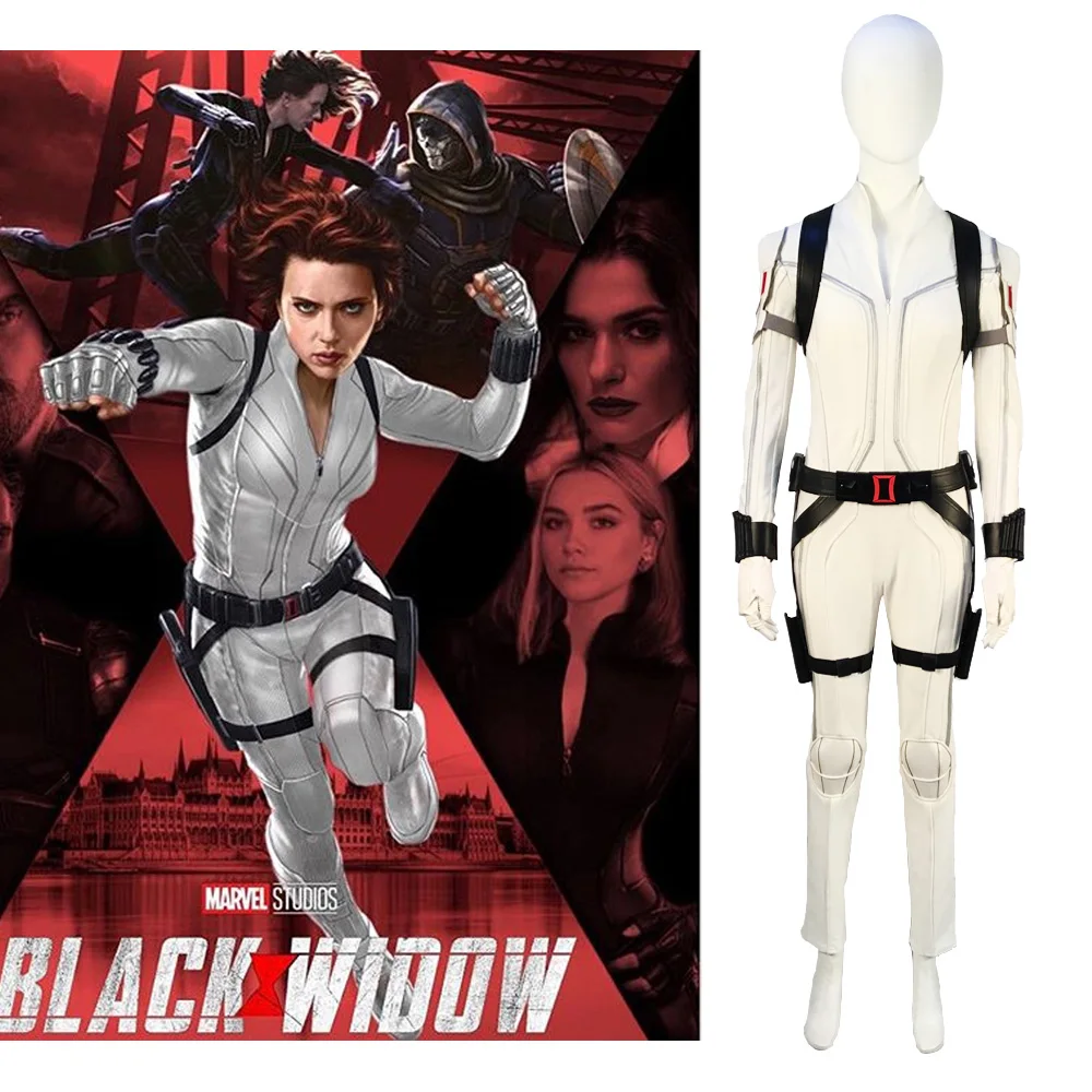 Movies Cosplay Widow Natasha Romanoff Cosplay Costume White Jumpsuit Version Adult Woman Female Halloween Carnival Costumes
Movies Cosplay Widow Natasha Romanoff Cosplay Costume White Jumpsuit Version Adult Woman Female Halloween Carnival Costumes
