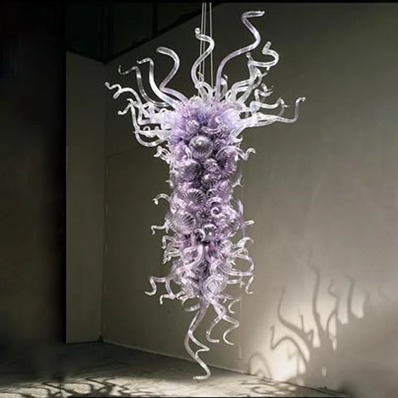 Blown Glass Chandelier Purple Color Italy Designed Pendant Light for Hotel 20 by 40 Inches
Blown Glass Chandelier Purple Color Italy Designed Pendant Light for Hotel 20 by 40 Inches