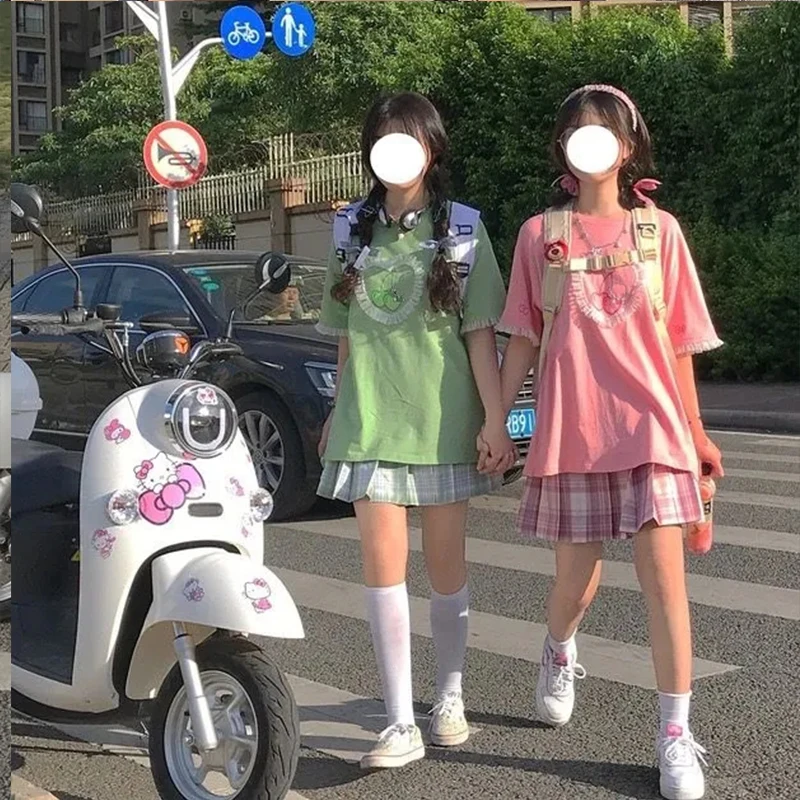 O-neck T-shirt Women Harajuku Japan Style Sweet Girls Tops Tee E-girl Y2K Clothes Summer Street Cherry Print Lace Short Sleeve
O-neck T-shirt Women Harajuku Japan Style Sweet Girls Tops Tee E-girl Y2K Clothes Summer Street Cherry Print Lace Short Sleeve