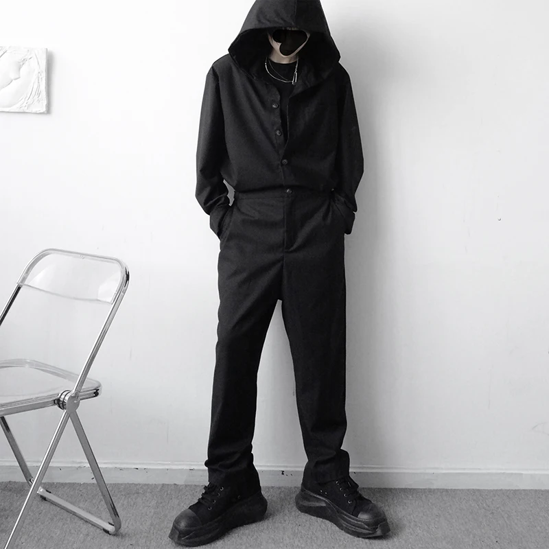 Men's Slim Fit Hoodie Jumpsuit Autumn New Fashion Gothic Trend Design Sense Black Loose Nine Point Jumpsuit
Men's Slim Fit Hoodie Jumpsuit Autumn New Fashion Gothic Trend Design Sense Black Loose Nine Point Jumpsuit