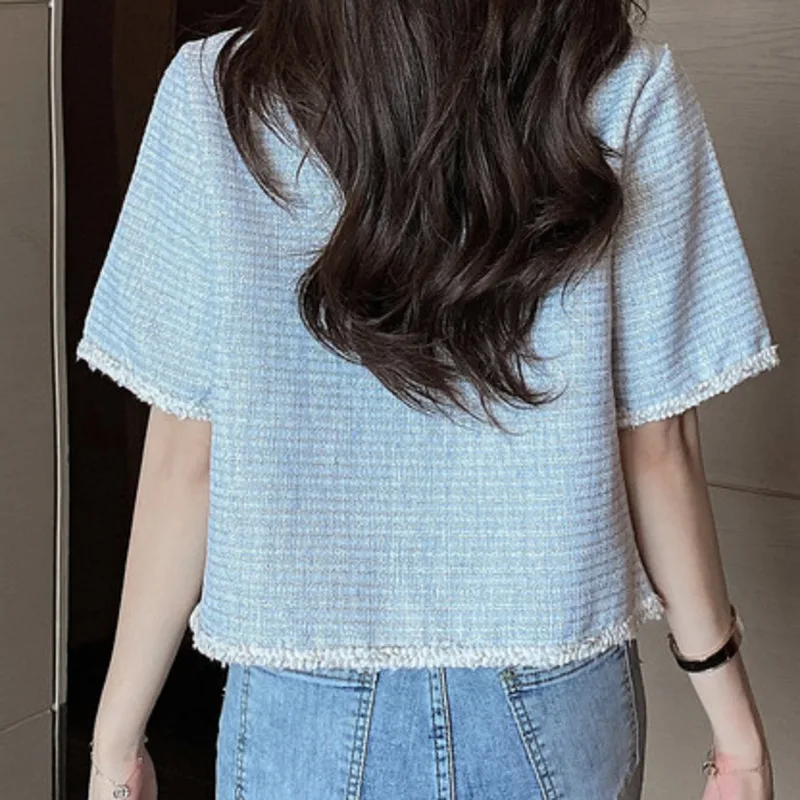 French Short Sleeve Plaid Tweed Coat Summer Clothes Ladies Vintage Short Cardigan Fashion Jacket Female Elegant Top 2021
French Short Sleeve Plaid Tweed Coat Summer Clothes Ladies Vintage Short Cardigan Fashion Jacket Female Elegant Top 2021