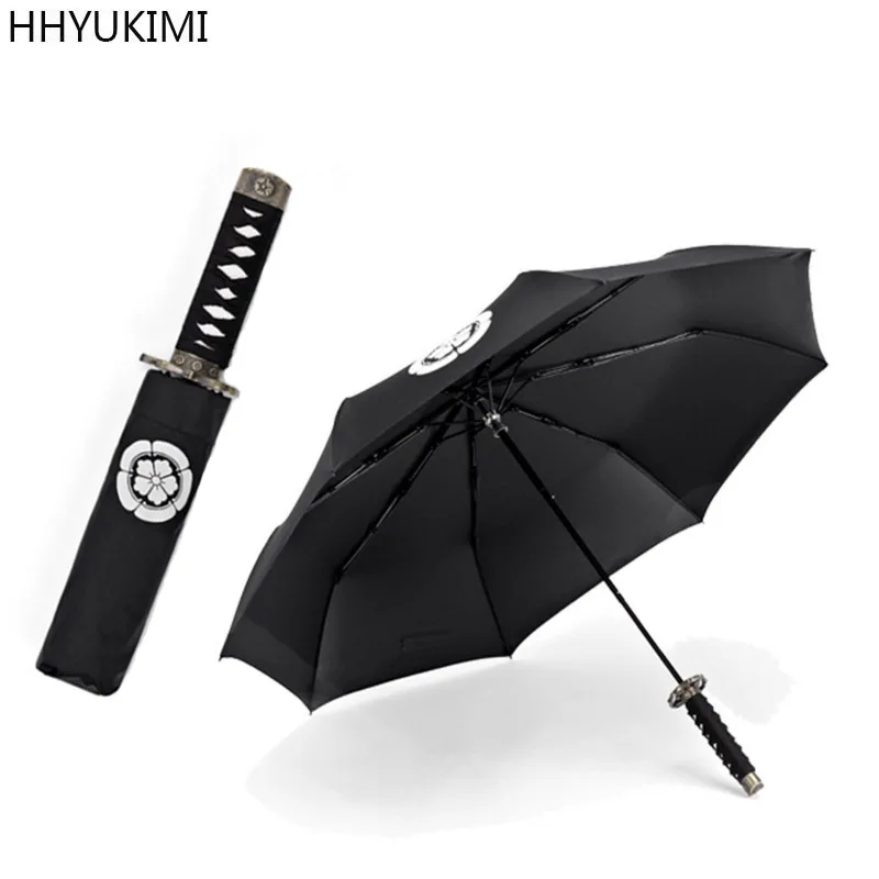 HHYUKIMI Black Glue Windproof Japanese Ninja-like Samurai Sword Umbrella Three Fold Short Handle Rain Sun Straight Umbrella Ribs
HHYUKIMI Black Glue Windproof Japanese Ninja-like Samurai Sword Umbrella Three Fold Short Handle Rain Sun Straight Umbrella Ribs