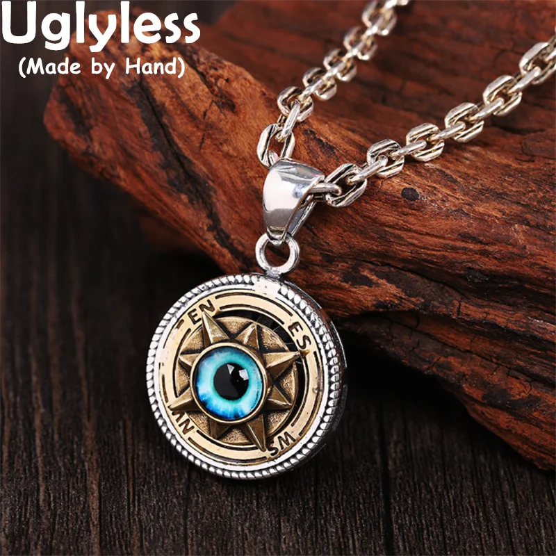 Uglyless Compass Design Sparkly Sun Spinning Glass Eyes Pendants for Men 925 Sterling Silver Medals Necklaces Hollow NO Chains
Uglyless Compass Design Sparkly Sun Spinning Glass Eyes Pendants for Men 925 Sterling Silver Medals Necklaces Hollow NO Chains
