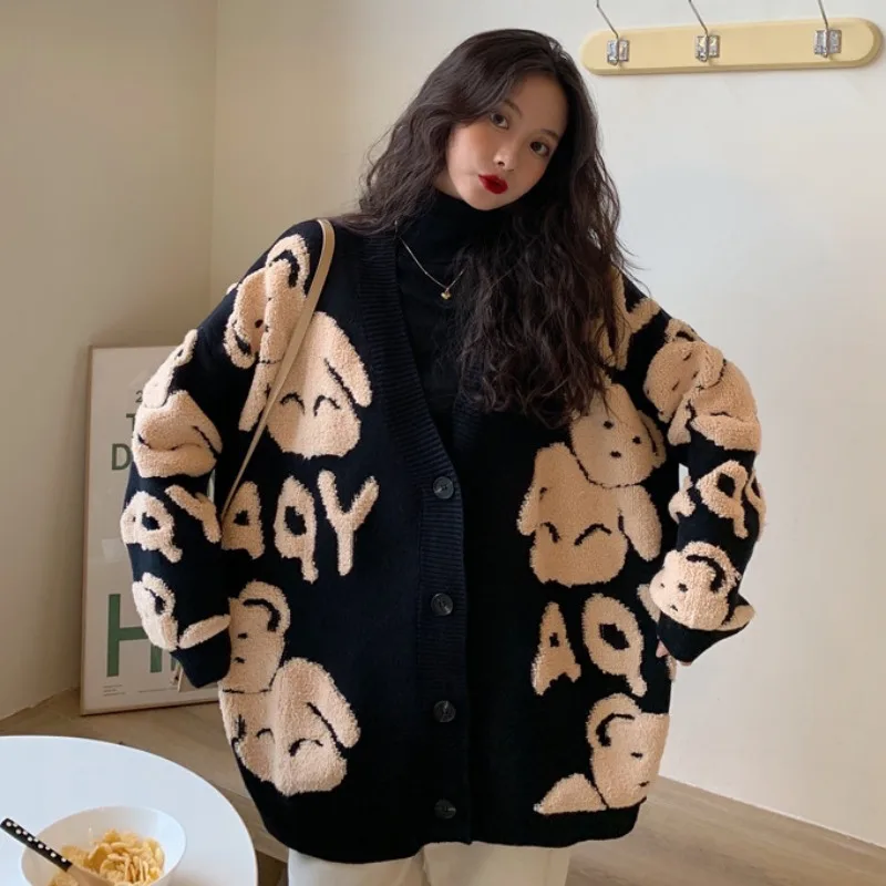 Korean Version Of The Lazy Wind Loose Wild Thin V-neck Sweater Jacket Women Winter 2021 New Thick Warm Jacket
Korean Version Of The Lazy Wind Loose Wild Thin V-neck Sweater Jacket Women Winter 2021 New Thick Warm Jacket