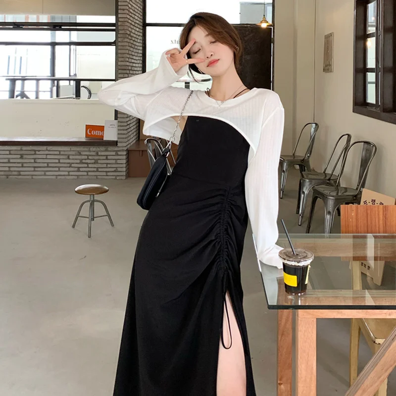 Black Suspender Dress Women's Summer 2021 New French Design Sense Small Temperament Split Long Skirt
Black Suspender Dress Women's Summer 2021 New French Design Sense Small Temperament Split Long Skirt