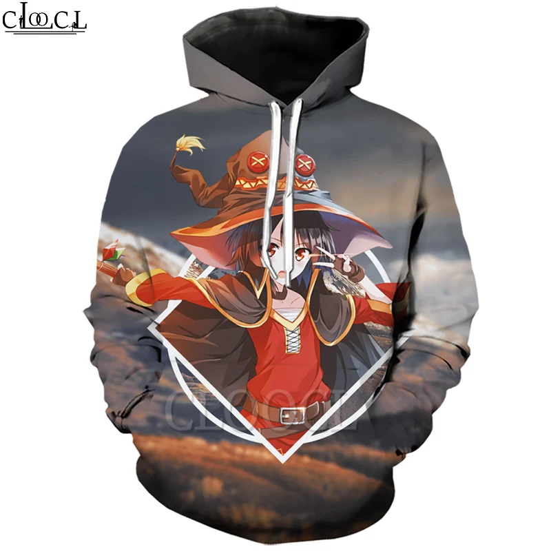 Толстовка CLOOCL аниме Megumin Konosuba для мужчин и женщин осенняя толстовка с 3D принтом