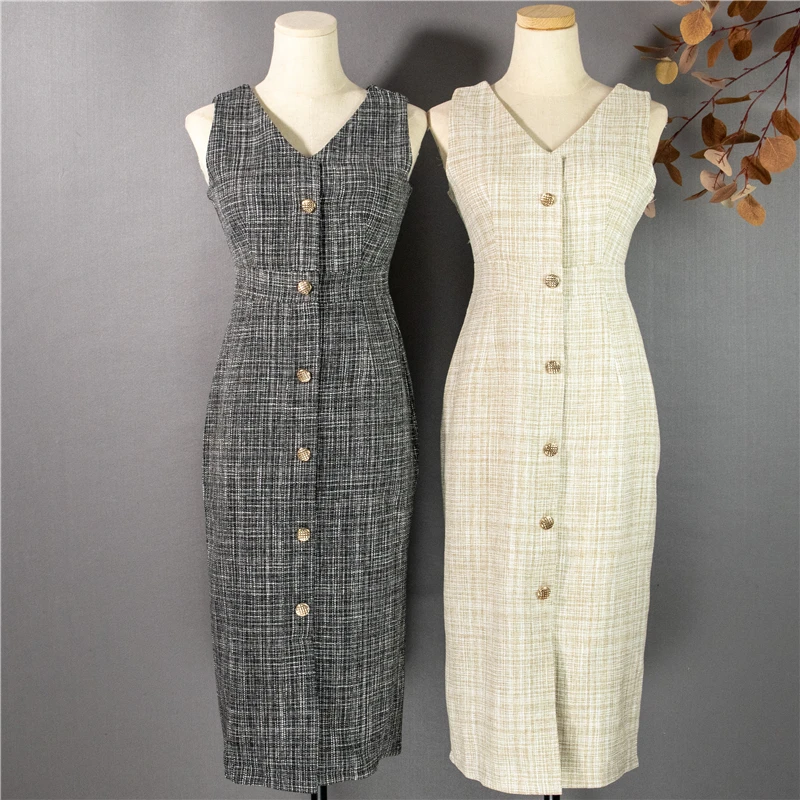 Colorfaith New 2021 Spring Autumn Women Dresses Sleeveless High Waist Checkered Fashionable Office Lady Wild Long Dress DR1323
Colorfaith New 2021 Spring Autumn Women Dresses Sleeveless High Waist Checkered Fashionable Office Lady Wild Long Dress DR1323