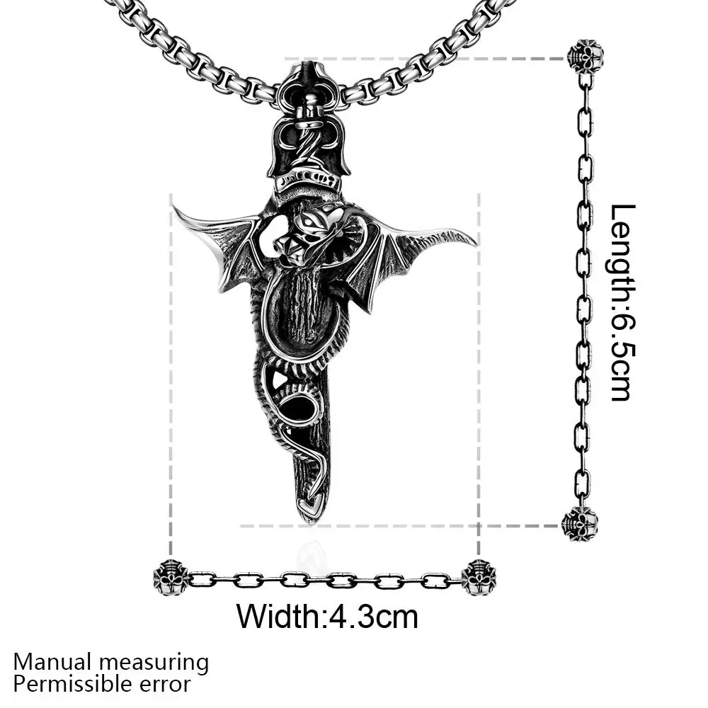 The Ancient Maya Hiphop Vintage Retro Silver Plated Titanium Necklace Dragon Cross for Men Party Gift Sweater Necklace GMYN034
The Ancient Maya Hiphop Vintage Retro Silver Plated Titanium Necklace Dragon Cross for Men Party Gift Sweater Necklace GMYN034