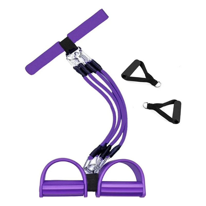 

Педальная эспандерная лента 4 трубки эластичная тянущаяся веревка сидячее оборудование растягивание ног тренировка для похудения
