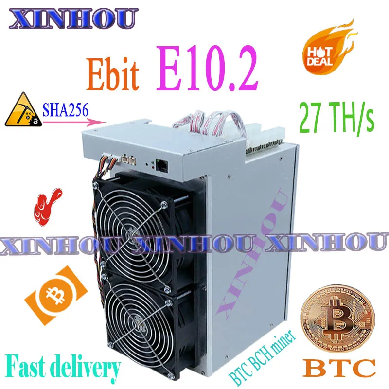 Майнер для биткоинов Ebit E10.2 SHA256 27TH/s Asic miner BTC BCH лучше чем E10.3 E9i antminer S9 S9k S11 T15 S15 T2T M3 T1