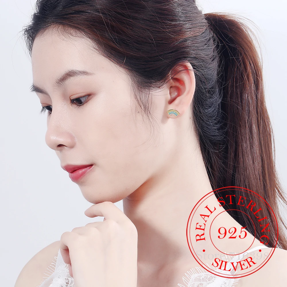 925 Sterling Silver Gold Color Asymmetric Rainbow Unicorn Stud Earrings For Women Kids Wedding Gift Female pendientes
925 Sterling Silver Gold Color Asymmetric Rainbow Unicorn Stud Earrings For Women Kids Wedding Gift Female pendientes