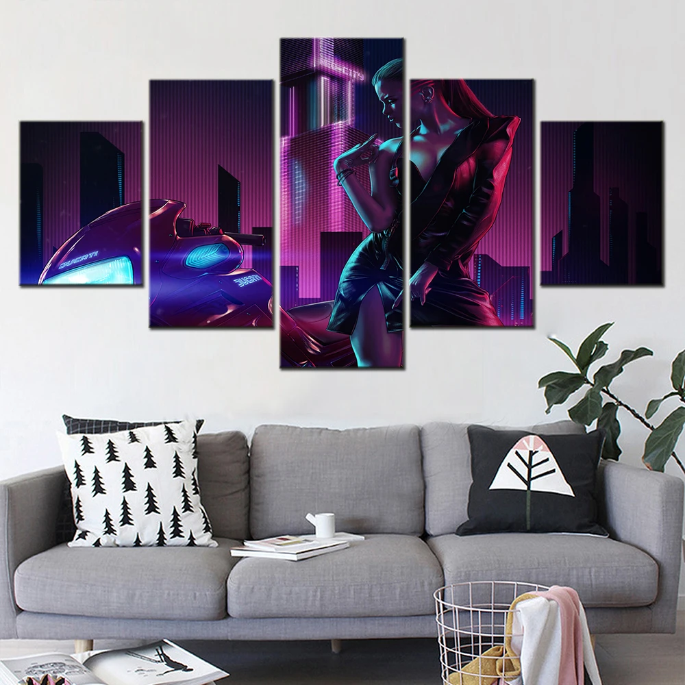 Canvas Painting 5 Piece Biker Girl Scifi Digital Art Modern Home Decor Pictures On The Wall Living Room Decorative Framework
Canvas Painting 5 Piece Biker Girl Scifi Digital Art Modern Home Decor Pictures On The Wall Living Room Decorative Framework