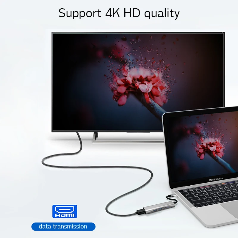 2020 New Docking Station TYPE-C to HDMI+USB 3.0 4 in 1 Docking Station Hub Converter Hub Adapter USB-C to HDMI Converter
2020 New Docking Station TYPE-C to HDMI+USB 3.0 4 in 1 Docking Station Hub Converter Hub Adapter USB-C to HDMI Converter