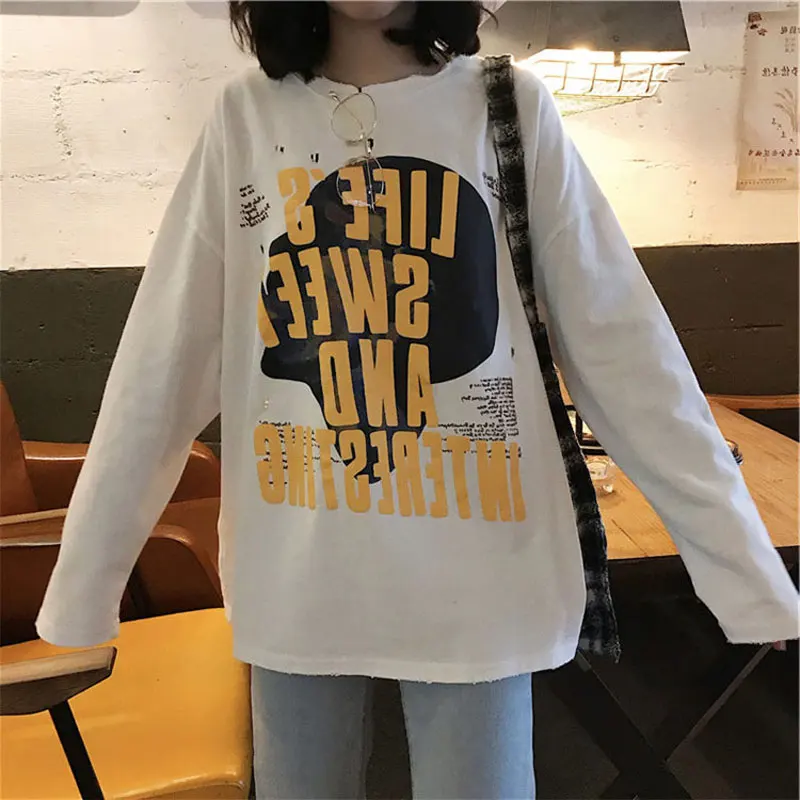 2021 New High Collar T-shirt Women's Loose Bottomed Shirt Autumn Winter Medium Length Fashion Printing Long Sleeve with Clothes
2021 New High Collar T-shirt Women's Loose Bottomed Shirt Autumn Winter Medium Length Fashion Printing Long Sleeve with Clothes