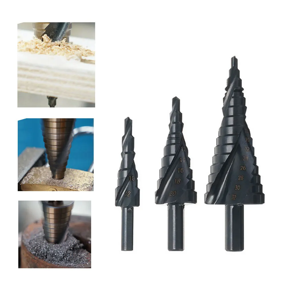 3PCS/SET 4-32MM HSS Cobalt Step Stepped Drill Bit Set Nitrogen High Speed Steel Spiral For Metal Cone Triangle Shank Hole
3PCS/SET 4-32MM HSS Cobalt Step Stepped Drill Bit Set Nitrogen High Speed Steel Spiral For Metal Cone Triangle Shank Hole
