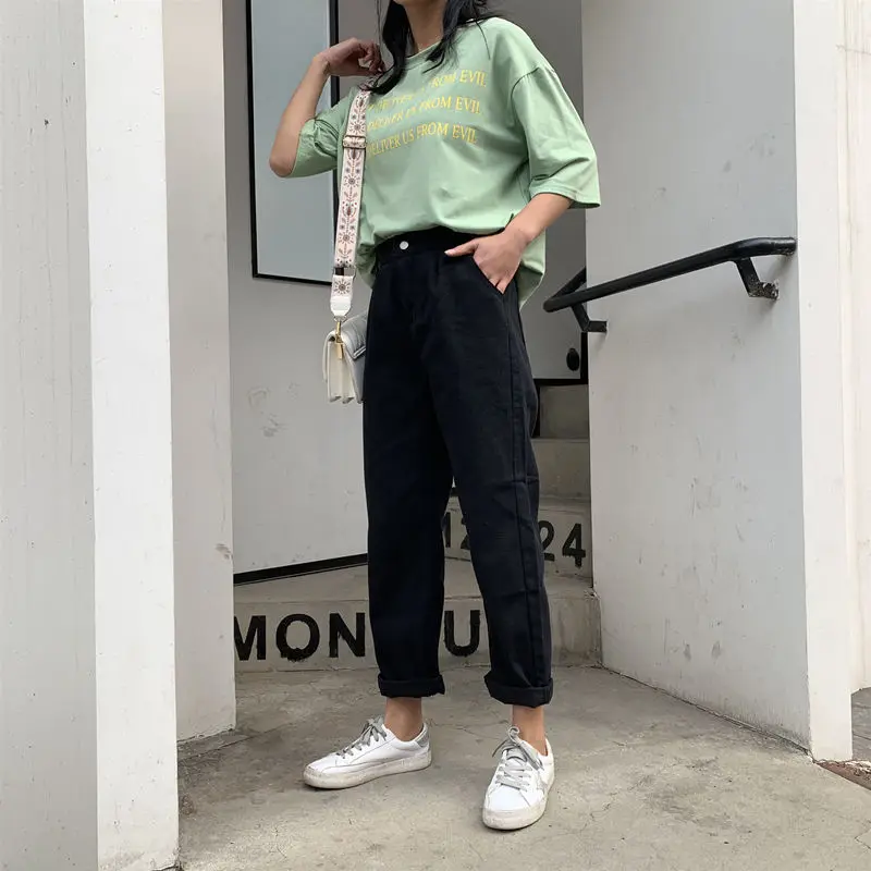 Jeans Womens Spring Autumn Straight Ulzzang Retro Crimping Denim Elastic High Waist Plus Size 2XL Students Loose Hot Sale New
Jeans Womens Spring Autumn Straight Ulzzang Retro Crimping Denim Elastic High Waist Plus Size 2XL Students Loose Hot Sale New