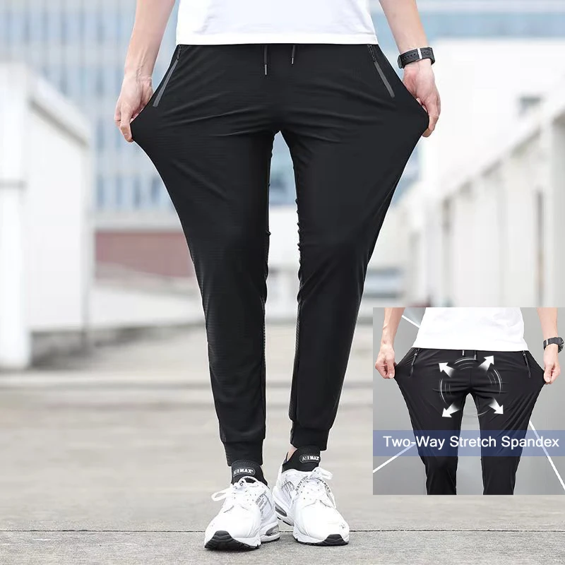 Ice Silk Pants Men's Summer Quick Drying Sweatpants Sports Casual Trousers Elastic Breathable Big Fat Air Conditioner Overalls
Ice Silk Pants Men's Summer Quick Drying Sweatpants Sports Casual Trousers Elastic Breathable Big Fat Air Conditioner Overalls