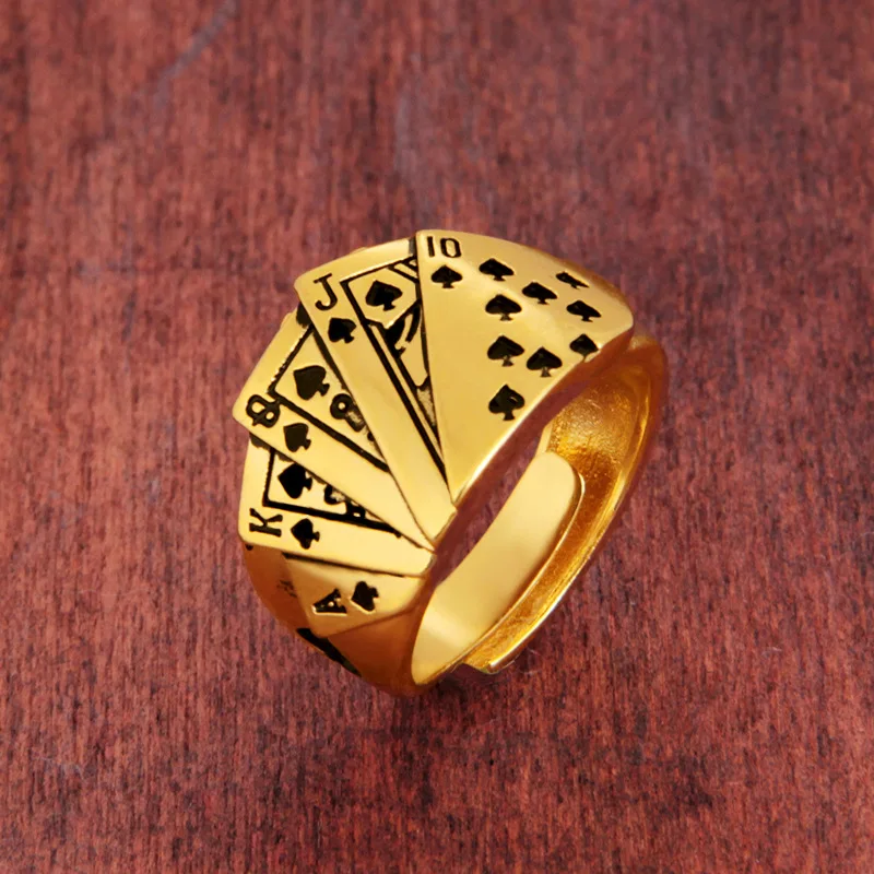 Rings for Women Men Cool Poker Hiphop Punk 24K Gold Ring Gothic Wedding Engagement Gold Rings Jewelry Wholesale
Rings for Women Men Cool Poker Hiphop Punk 24K Gold Ring Gothic Wedding Engagement Gold Rings Jewelry Wholesale