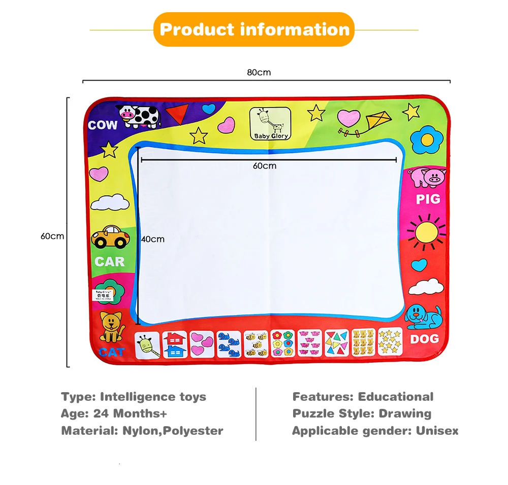 Kids Water Drawing Board Toys For Children Non-toxic Doodle Painting Mat With Magic Pen Early Learning Drawing Educational Toys