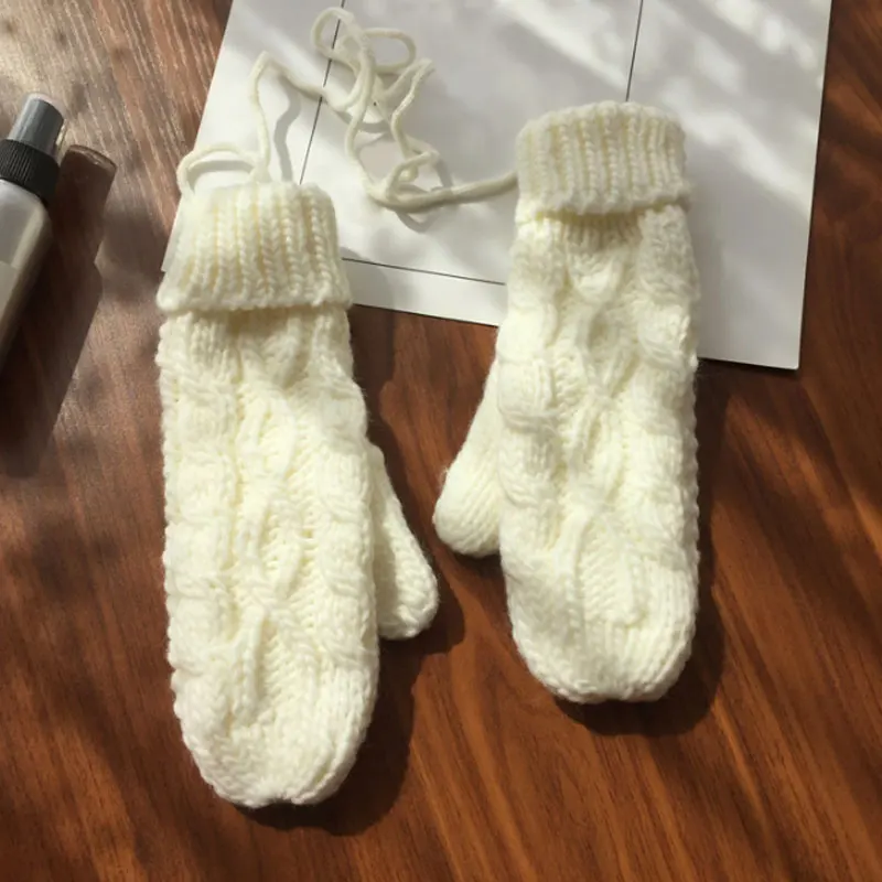 Korean Winter Knitted Gloves Full Finger Mittens Double-layer Thicken Solid Color Twist Crochet Hanging Neck Gloves Hand Warmer
Korean Winter Knitted Gloves Full Finger Mittens Double-layer Thicken Solid Color Twist Crochet Hanging Neck Gloves Hand Warmer