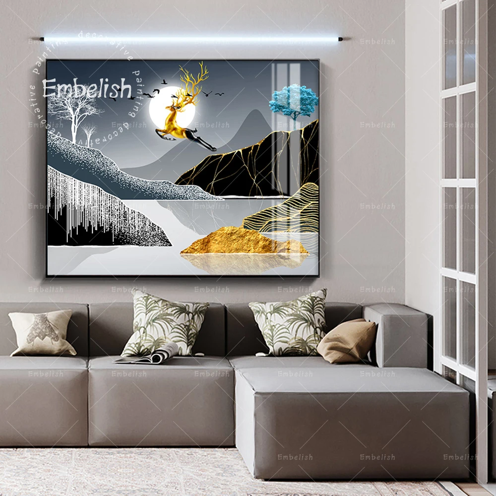 1 Pieces Abstract Landscape HD Print Canvas Paintings For Living Room Moon And Deer Animal Mountain Wall Posters Home Decoration
1 Pieces Abstract Landscape HD Print Canvas Paintings For Living Room Moon And Deer Animal Mountain Wall Posters Home Decoration