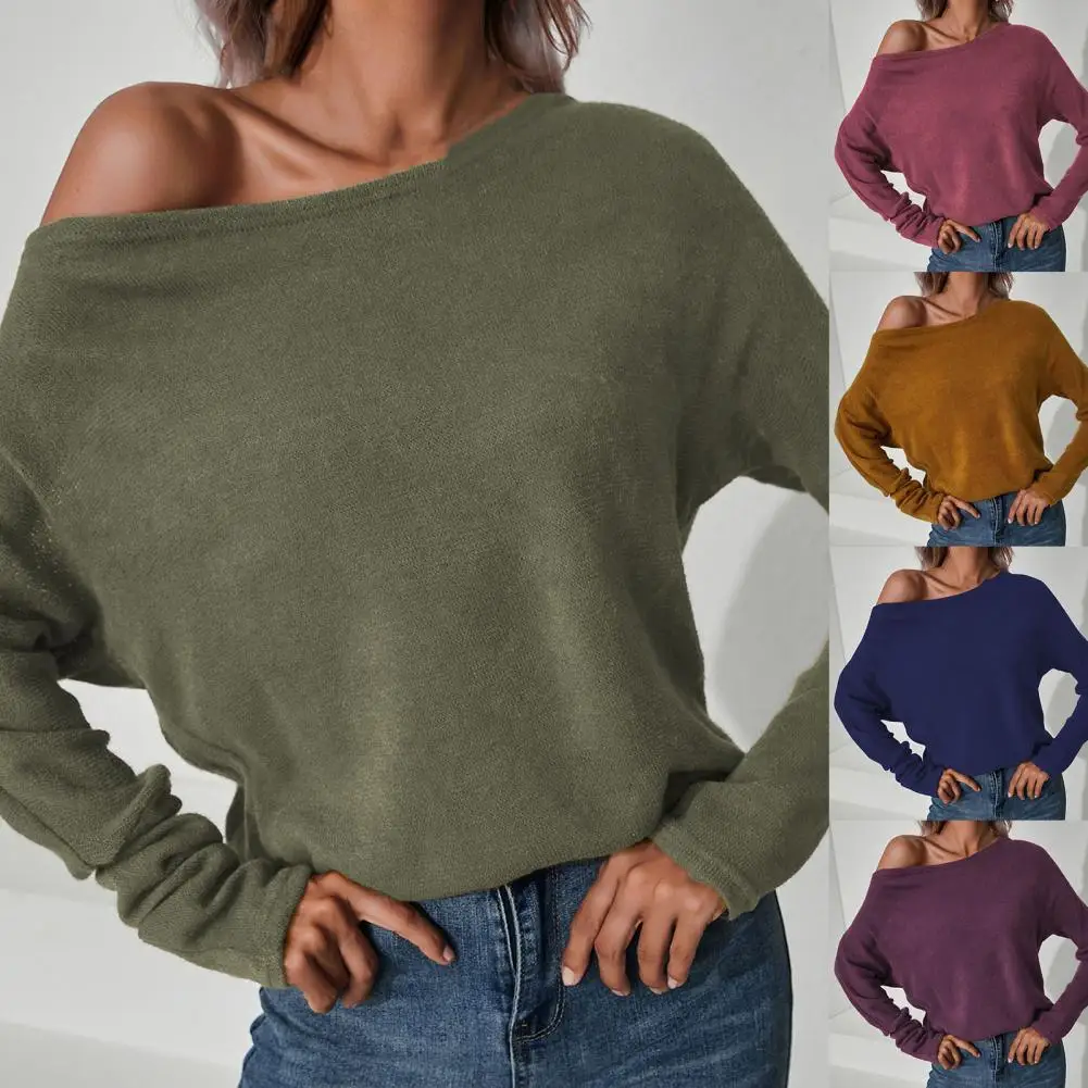 Women Shirt Soft Slash Collar Basic Blouse Fashion Long Sleeve Tee Shirt Solid Color Knitted Blouse Streetwear for Autumn Winter
Women Shirt Soft Slash Collar Basic Blouse Fashion Long Sleeve Tee Shirt Solid Color Knitted Blouse Streetwear for Autumn Winter