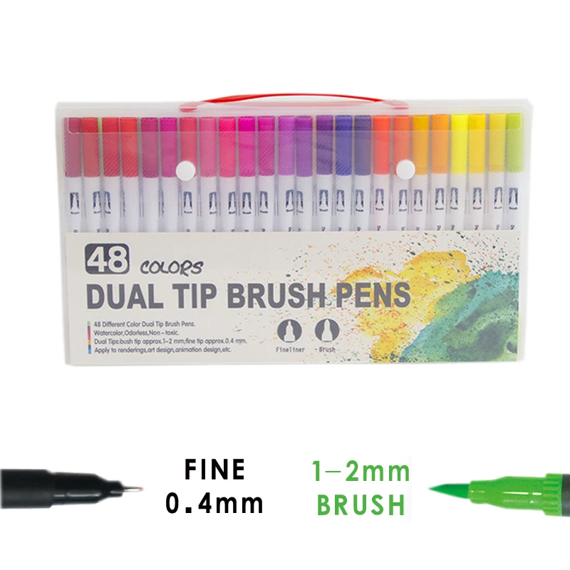 Fine and Brush Dual Tips Colouring Pens, Watercolor Pens, Brush Fineliner Felt Tip Pens Art Markers, Water Based Highlighter Pen
Fine and Brush Dual Tips Colouring Pens, Watercolor Pens, Brush Fineliner Felt Tip Pens Art Markers, Water Based Highlighter Pen