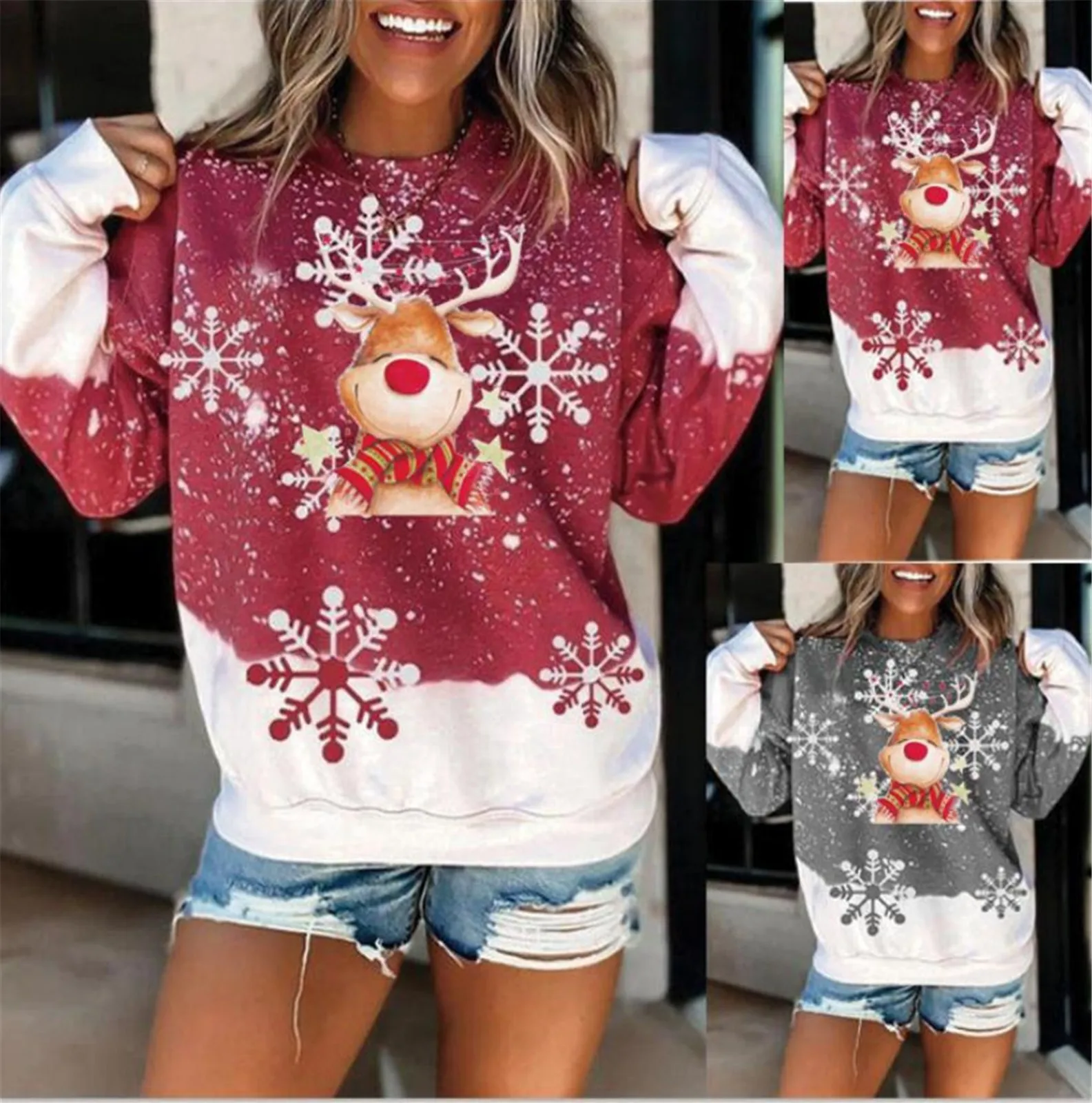Women Casual Sweatshirt O-neck Christmas Print Long Sleeve Blouses Pullover Christmas Warm Sweatshirt Tops
Women Casual Sweatshirt O-neck Christmas Print Long Sleeve Blouses Pullover Christmas Warm Sweatshirt Tops