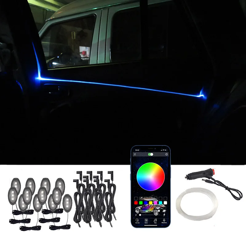 Flexible Cars Light Guide Atmosphere Lamp RGB Foot Light Car Fiber Ambient Light Optic Interior Atmosphere Light Strips For Cars
Flexible Cars Light Guide Atmosphere Lamp RGB Foot Light Car Fiber Ambient Light Optic Interior Atmosphere Light Strips For Cars