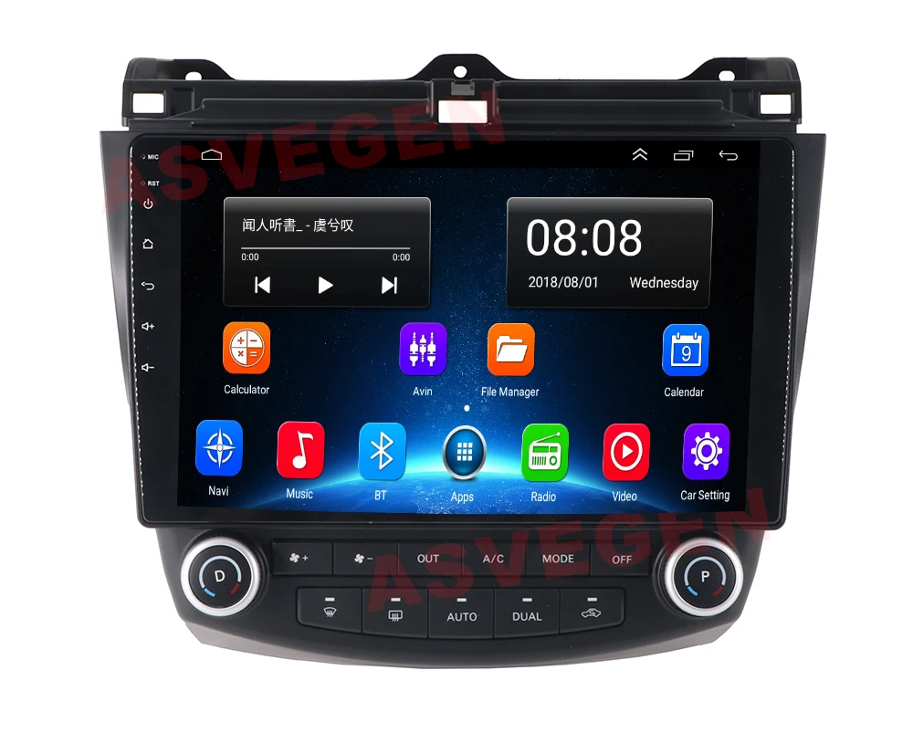 Asvegen 10 ”Android 8.1 Quad Core автомобильный радиоприемник с навигацией GPS Bluetooth