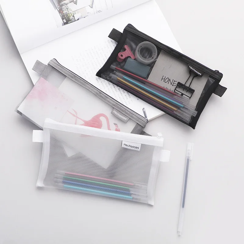Simple Transparent Mesh Pencil Case Storage Bag Student Exam Special Portable Pencil Case Large Capacity Stationery Bag
Simple Transparent Mesh Pencil Case Storage Bag Student Exam Special Portable Pencil Case Large Capacity Stationery Bag