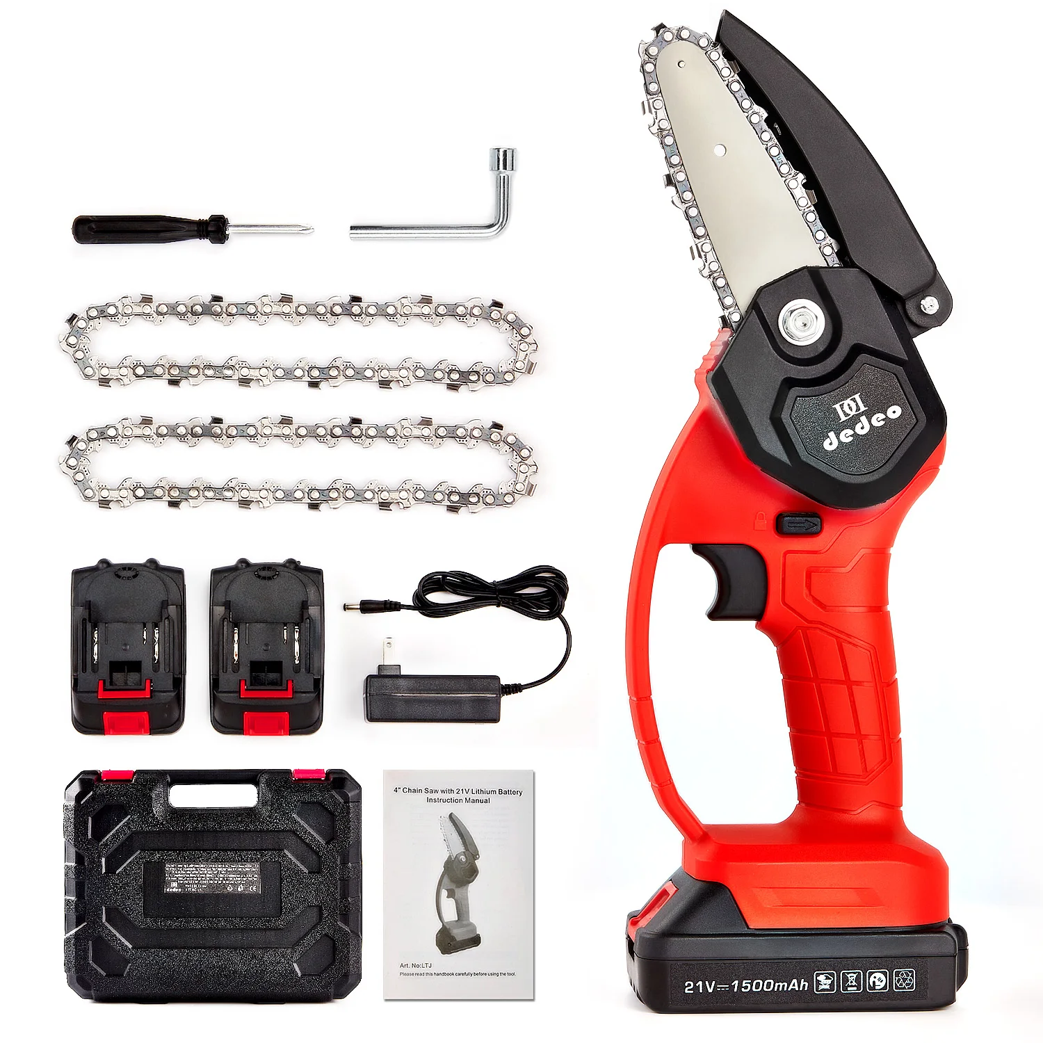 Dedeo Mini Chainsaw with 2 Battery One-Handed Portable Chain Saw for Branch Wood Cutting Garden Tree Logging Trimming
Dedeo Mini Chainsaw with 2 Battery One-Handed Portable Chain Saw for Branch Wood Cutting Garden Tree Logging Trimming
