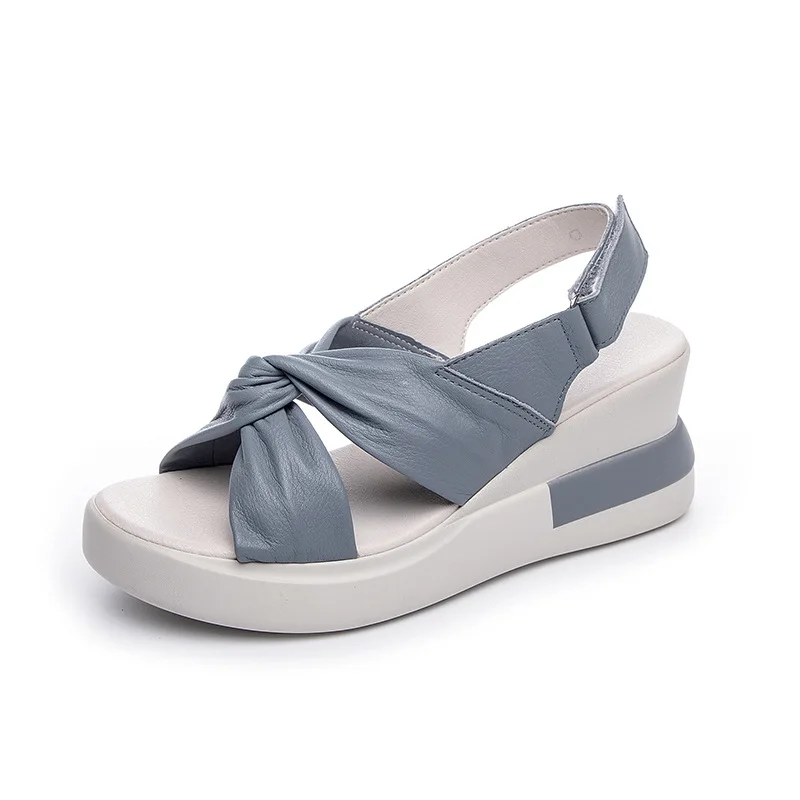 New Women Genuine Leather Wedge Sandals Fairy Bow Cross Strap Slippers Heighten Female Shose Ladies High Heel Open Toe hy101
New Women Genuine Leather Wedge Sandals Fairy Bow Cross Strap Slippers Heighten Female Shose Ladies High Heel Open Toe hy101