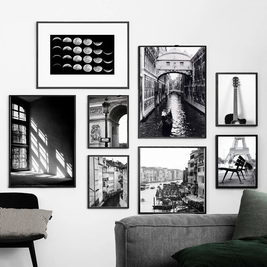 Venice Water City Architecture Landscape Poster Paris Tower Guitar Moon Canvas Painting Black White Wall Art Picture for Home
Venice Water City Architecture Landscape Poster Paris Tower Guitar Moon Canvas Painting Black White Wall Art Picture for Home